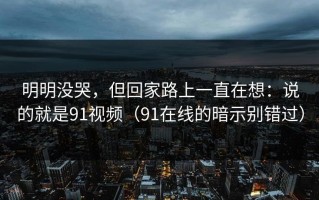 明明没哭，但回家路上一直在想：说的就是91视频（91在线的暗示别错过）