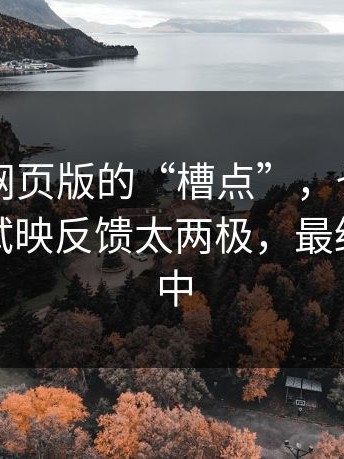 关于91网页版的“槽点”，也可能是优点：试映反馈太两极，最终只能折中