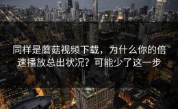同样是蘑菇视频下载，为什么你的倍速播放总出状况？可能少了这一步